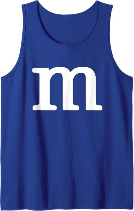 Letter M Funny Group Halloween Team Easy Lazy Costume Tank Top, Size M