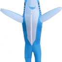 Shark Costume for Kids with Height 4'3''-4'11'' Tall, Cute Inflatable Costume Funny Halloween Costumes for Party, Event, Gift (Blue, S)