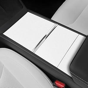 Center Console Wrap Kit for Tesla Model 3 (Highland) 2024 2025 and Model y Juniper Accessories Console Cover Interior Decoration Wrap Kit (White)