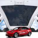 Sunshade Sunroof for Tesla Model Y Accessories 2024 [No Sag & No Gap] Top Glass Roof Shade for Tesla Model Y 2025-2020 Foldable and Easy to Store - Mesh