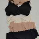 Verdusa Women's 6 Piece Seamless No Show Everyday Bra and Panty Set Scalloped Lingerie Sets, Medium