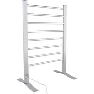 ELEGANTLIFE Fast-Heating Electric Towel Warmer for Bathroom, Heated Towel Rack with Timer & Auto Shut-Off, Aluminum 8-Bar Design, Freestanding or Wall-Mounted