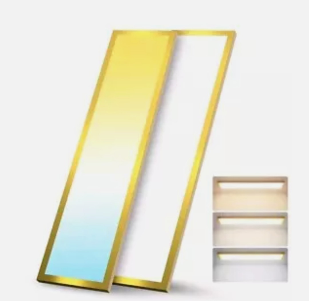 AIKVSXER 1x4 LED Flat Panel Light Flush Mount for Auditoriums Hotel - 50W 5500LM 120V 3000K/4000K/5000K Triac Dimming 10%-100% Kitchen Lights Surface Mount -ETL DLC Pack Of 2