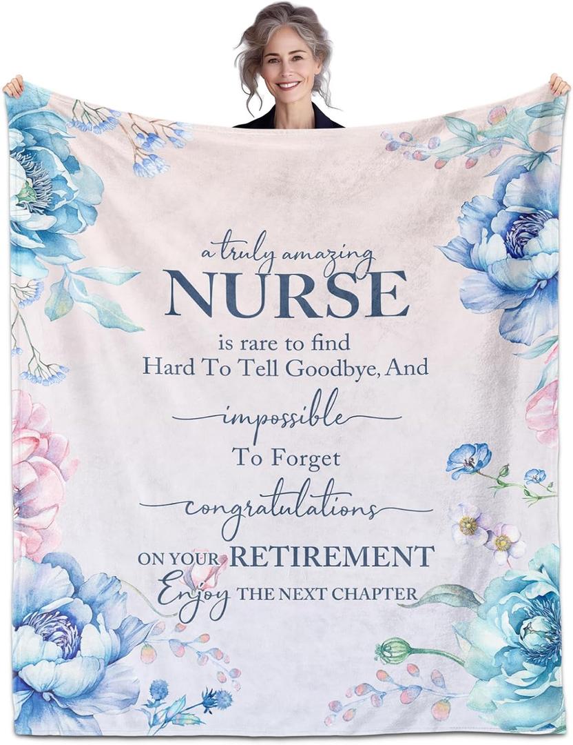 Nurse Retirement Gifts for Women, Nurse Retirement Blanket 50"x60", Retired Nurses Gift for Women 2026, Nurses Retirements Decorations