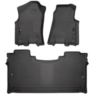 Husky Liners Weatherbeater Floor Mats | Fits 2019 - 2024 Ram 1500 Crew Cab w/ Factory Underseat Storage | Front & 2nd Row, 3-pc Black - 94001
