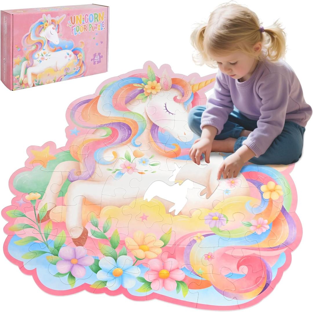 Unicorn Floor Puzzle - 48 Large Pieces, Ideal as Unicorn Party Decorations & Magical Gifts for Girls