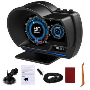 OBD2 Speedometer for Car with OBD2 GPS Dual System, Water TEM, Volt, Mileage, Overspeed & Fatigue Driving Alarm, RPM HUD Head Up Display for Car Digital Speedometer MPH