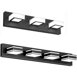 Ralbay Modern Bathroom Vanity Lights Matte Black Acrylic Modern LED Bathroom Wall Lighting Fixtures Over Mirror