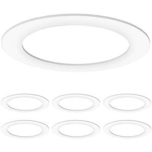 Sunco 6 Pack Goof Rings for 6 Inch Recessed Lights, Flush Mount White Can Light Trim Ring Cover, Outer Diameter 8.6 Inch, Inner Diameter 6.2 Inch, Paintable Surface, Matte Finish Sunco 6 Pack Goof Rings for 6 Inch Recessed Lights, Flush Mount White Can Light Trim Ring Cover, Outer Diameter 8.6 Inch, Inner Diameter 6.2 Inch, Paintable Surface, Matte Finish