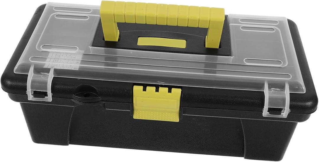 Angoily Box Portable Tool Box Tool Chest Organizer Bins Storage Bins for Tools Handle  Home Tool Organizers and Storage Craftsman Tools Tool Cabinet Hardware Heavy Tall Toolkit Black Abs