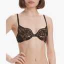 The dairy Fairy Women's Belle Fleur Underline Semi-Demi Bra, Black, 2/S