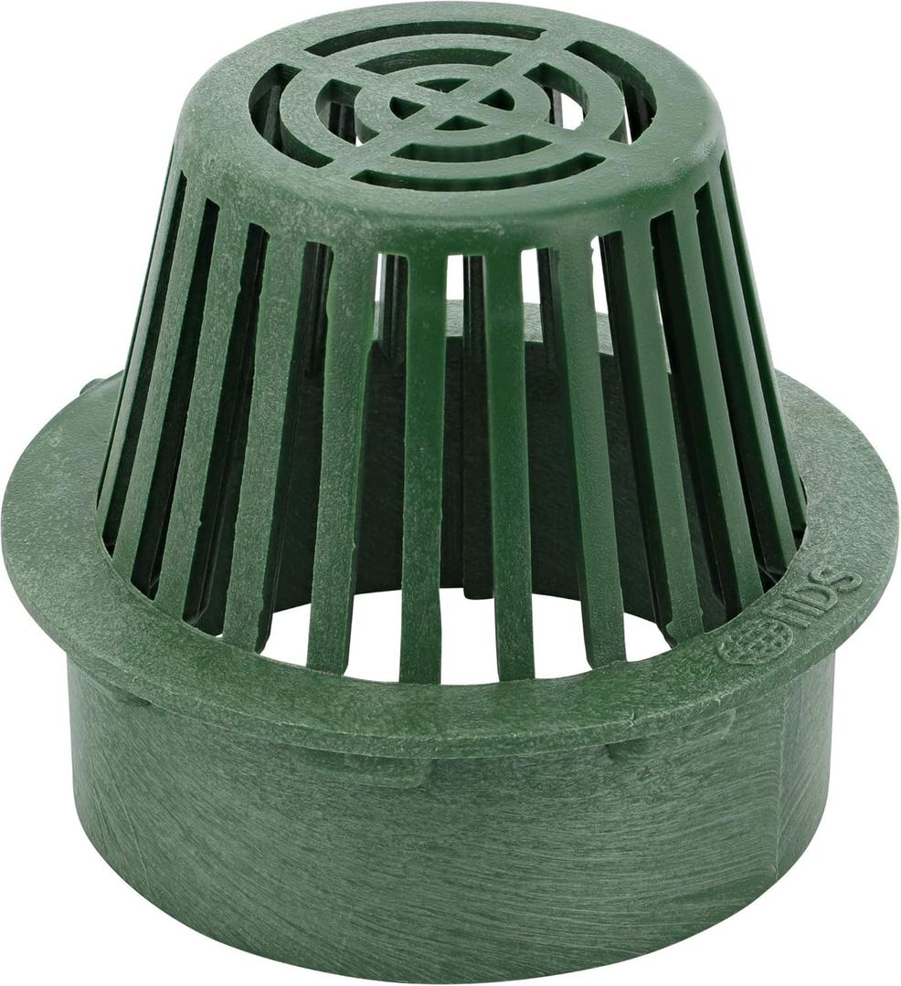 6 in. Atrium Grate, Connects to 6 in. Spee-DBasin, 6 in. Drain Pipes and Fittings, Green Plastic