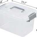 6-Pack Home Storage Bins, Plastic Container, Latching Box with Handle (Grey handle)