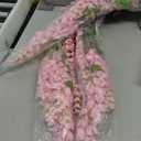 4pcs Large Size 47.2-inch Artificial Fake Wisteria Hanging Flower Garland Silk Flower String Home Party Decoration White Blue Pink Purple (Pink)