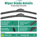 22" 22" 16" Windshield Wiper Blades Replacement for Ford Expedition 2009 2010 2011 2012 2013 2014 2015 2016 Premium All Weather Front Rear Wipers Set - OEM Quality (Pack of 3)