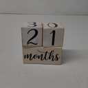 Premium Solid Wood Baby Milestone Age Blocks + Gift Box | Soft White Stained Natural Pine | Weeks Months Years Grade Newborn Photo Props | Perfect Pregnancy Gift and Keepsake, Month Photos