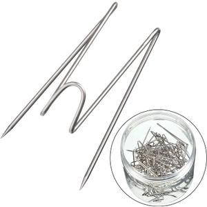 Geyoga Fabric Panel Wall Wire Hooks Cubicle Hooks with Clear Storage Box for Interior Exterior Decor for Picture Home School Office DIY(Silver,50 Pcs)