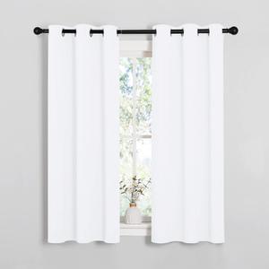 NICETOWN 50% Light Blocking Curtain Panels for Bedroom, Home Decoration Easy-Care Solid Grommet Draperies & Drapes, Window Covering for Kitchen (2 Panels, 34 by 54, White)