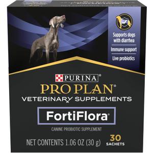 Purina Pro Plan Veterinary Supplements FortiFlora Canine Probiotics for Dogs, Helps Digestive Gut Health and Diarrhea - 30 ct. Box