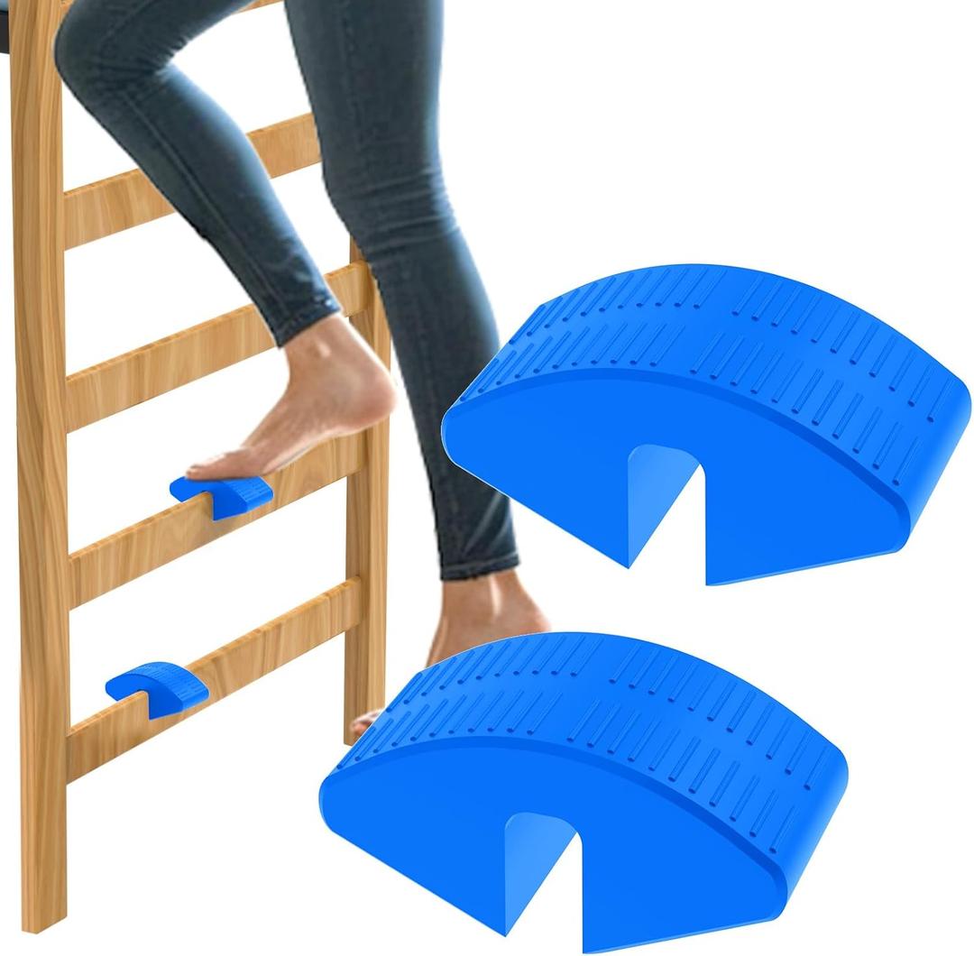 Dorm Bed Ladder Foot Support – Durable Plastic Step Pad with Anti-Slip Surface for Loft Beds – Foot Saver, Easy Snap-On Design, Fits Most College Dorm Bed Ladders (Blue (2 Pack))