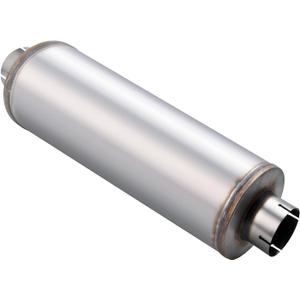 5 Inch Exhaust Muffler, 5" Inlet/Outlet 30" Overall Length Resonator, Stainless Steel Straight Through Design Performance Muffler, 1 PC (5'' inlet, 8'' body width)
