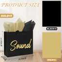 FYSUIMU 5 Senses Gift Bags for Him Her Five Senses Black Gift Bag with Ribbon Handles and 10 Pcs Tissue Paper Present Wrappings for Wedding Anniversary Valentine's Day Birthday