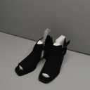 LAICIGO Womens Peep Toe Heels Chunky Heel Booties Open Toe Booty Cutout Dress Shoes with Back Zipper, 8½