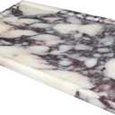 100% Real Luxury Natural Marble Vanity Tray Genuine Calacatta Viola Marble Stone Storage Trays for Home Decor Bathroom Vanity Dresser Kitchen, Non-Resin/Non-Ceramic, 11.7" x 7.8"