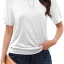 Women's Polo Shirts UPF 50+ Casual Sun Protection Work Quick Dry 4 Buttons Short Sleeve Collared Golf Shirt, Small