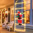 98 LED Christmas Lights Indoor Outdoor Decorations, 2.5FT Christmas Decorative Ladder Lights with Santa Claus 8 Modes Waterproof Xmas Tree Light for Garden Window Home Wall Decor, Warm White