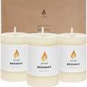3 PCS Beeswax Pillar Candles,Large Handmade Pure Beeswax Candle,Long Lasting Burn TimeUnscented Smokeless2 * 3",20H, White