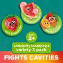 Tom's of Maine Anticavity Kids Natural Toothpaste Variety Pack, Strawberry, Orange Mango, Watermelon Flavors, Kids Toothpaste with Fluoride, Safe for Ages 2 and Up, 5.1 oz (Pack of 3)