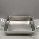 Stainless Steel Litter Box - 17.7" L x 13.77" W x 4" H Metal Cat Litter Box, Non Stick, No Smell, Easy Entry, Easy to Clean, Metal Litterbox for Kitten, Elderly Cats, Bunny