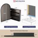Keonjinn Large Bathroom Medicine Cabinet with Mirror 24"x36", Arched Design