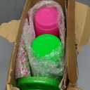 Honeydak 30 Pack Tumbler with Straw and Lid Bulk Cups for Gifts Water Bottle Iced Coffee Travel Mug Cup Reusable Plastic Tumblers for Party Birthdays 24-27 oz (Pink and Green Color)