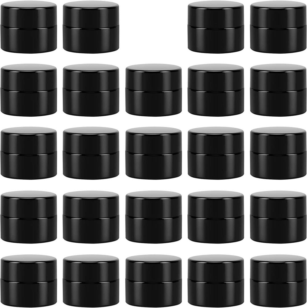 (24 Packs) Green Nexus 5g/5ml UV Protection Glass Jars for Lip Balm, Lotion, Oil, Cream & Cosmetics Enhanced Cap (24 Packs) Green Nexus 5g/5ml UV Protection Glass Jars for Lip Balm, Lotion, Oil, Cream & Cosmetics Enhanced Cap