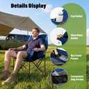 Oversized Camping Chair for Adults Heavy Duty 500lbs Support Portable Folding Padded Camping Chair with Cup Holder Cooler Pockets for Outdoor Beach Fishing Garden (Blue & Dark Gray), Single Pack