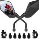 ATV Mirrors Motorcycle Mirrors,360 Degrees Ball-Type Adjustment,7/8" Handlebar Mount,8MM 10MM Threaded Bolt Compatible with Motorcycle Scooter Moped Polaris Sportsman Dirt Bike