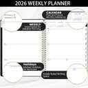 3 x 2026 Planner - Planner 2026, JAN 2026 - DEC 2026, 9" x 11", 2026 Weekly Monthly Planner, Elastic Closure, Tabs, Spiral Bound, Black (8" x 10")
