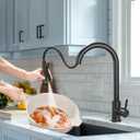 Cobbe Kitchen Faucet Head Replacement 3 Modes with 12 Faucet Adapter, Kitchen Sink Sprayer Replacement for Kitchen Faucet with Pull Down Sprayer, American Standard, Matte Black