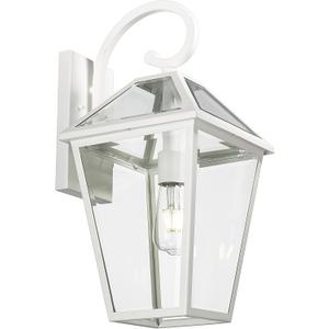 Outdoor Light Fixtures Wall Mount, Waterproof Exterior Wall Lanterns with Glass, Outside Wall Sconces, Front Porch Lights for House Garage Doorway Patio (White, Clear Glass) (Large, White - 1 Pack)