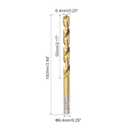 2 x uxcell 6.4mm Drill Bits High Speed Steel Straight Shank 100mm Length Twist Drill Bit Fully Ground Titanium Coated 2 Pcs