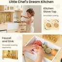 labebe Wooden Play Kitchen for Kids, Toy Kitchen Set with Ice Maker, Stove, Sink, 15 Accessories, Extra Storage with 2 Bins, Pretend Play for Boys & Girls Ages 3+