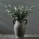 Emotionally Grounded Vase, Vaseking Large Ceramic Rustic Vase with 2 Handles, 9.8 inch Minimalist Decorative Farmhouse Tall Vases for Home Decor, Living Room, Enterway, Table Decoration, Bronze