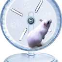 lazYYzal Silent Hamster Wheel, Super-Silent Hamster Exercise Wheels Accessories, Quiet Running Wheels, Adjustable Stand for Hamsters Mice Or Other Small Animals (White, 7 inch)