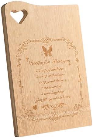 THETCHRY Mothers Day Gifts for Mom Decorative Cutting Board, Engraved Bamboo Board, Butterfly Mother Cutting Board Gift, Birthday Gifts for Mom from Daughter Son,11.8''L×7.8''W