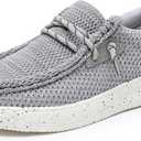 Felabo Kids Boys Girls Slip-On Casual Loafers Canvas Walking Shoes Comfortable & Lightweight (3 Little Kid) (Grey)