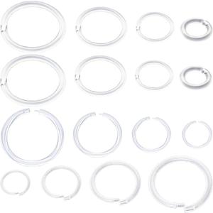 Anti-Allergy Plastic Hoop Ear Retainers, Clear Nose Rings, 18 Guage,  With Buckle, For Sensitive Ears & Skin