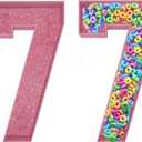 13.7" Pink Cardboard Number 7 for Charcuterie, Large Fillable Candy Gift Box  Hollow Gift Tray for Cupcakes, Candies & 7th Birthday or Anniversary Decorations (GP-Rose-7)