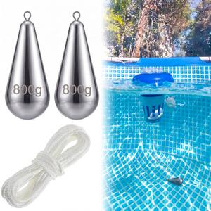 Relaxweex 2 Pack 800g Pool Float Anchor Weight Replacement Set Heavy Duty Fountain Pool Float with String Pools Weight Floating Anchor for Floats Lake(800g)